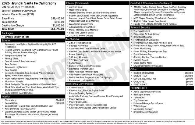 2026 Hyundai Santa Fe Calligraphy