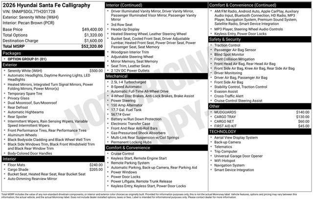2026 Hyundai Santa Fe Calligraphy