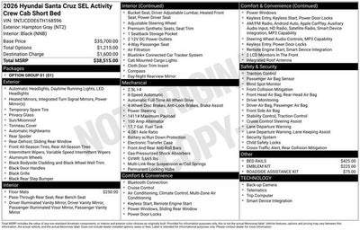 2026 Hyundai Santa Cruz SEL