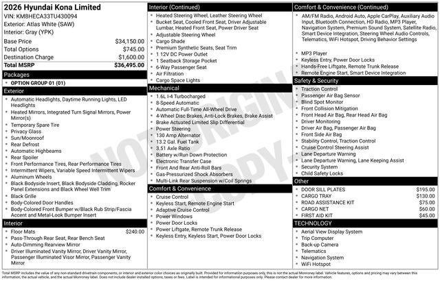 2026 Hyundai Kona Limited