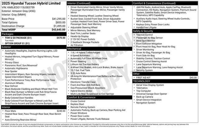 2025 Hyundai Tucson Hybrid Limited