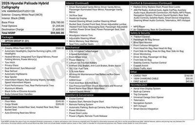 2026 Hyundai Palisade Hybrid Calligraphy