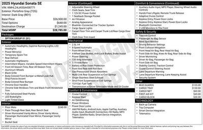 2025 Hyundai Sonata SE