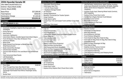 2026 Hyundai Sonata SE