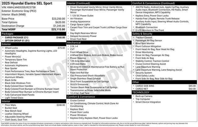 2025 Hyundai Elantra SEL Sport