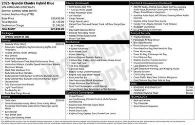 2026 Hyundai Elantra Hybrid Blue