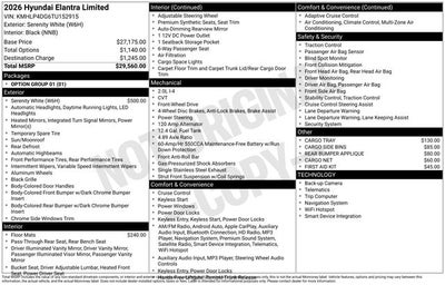 2026 Hyundai Elantra Limited