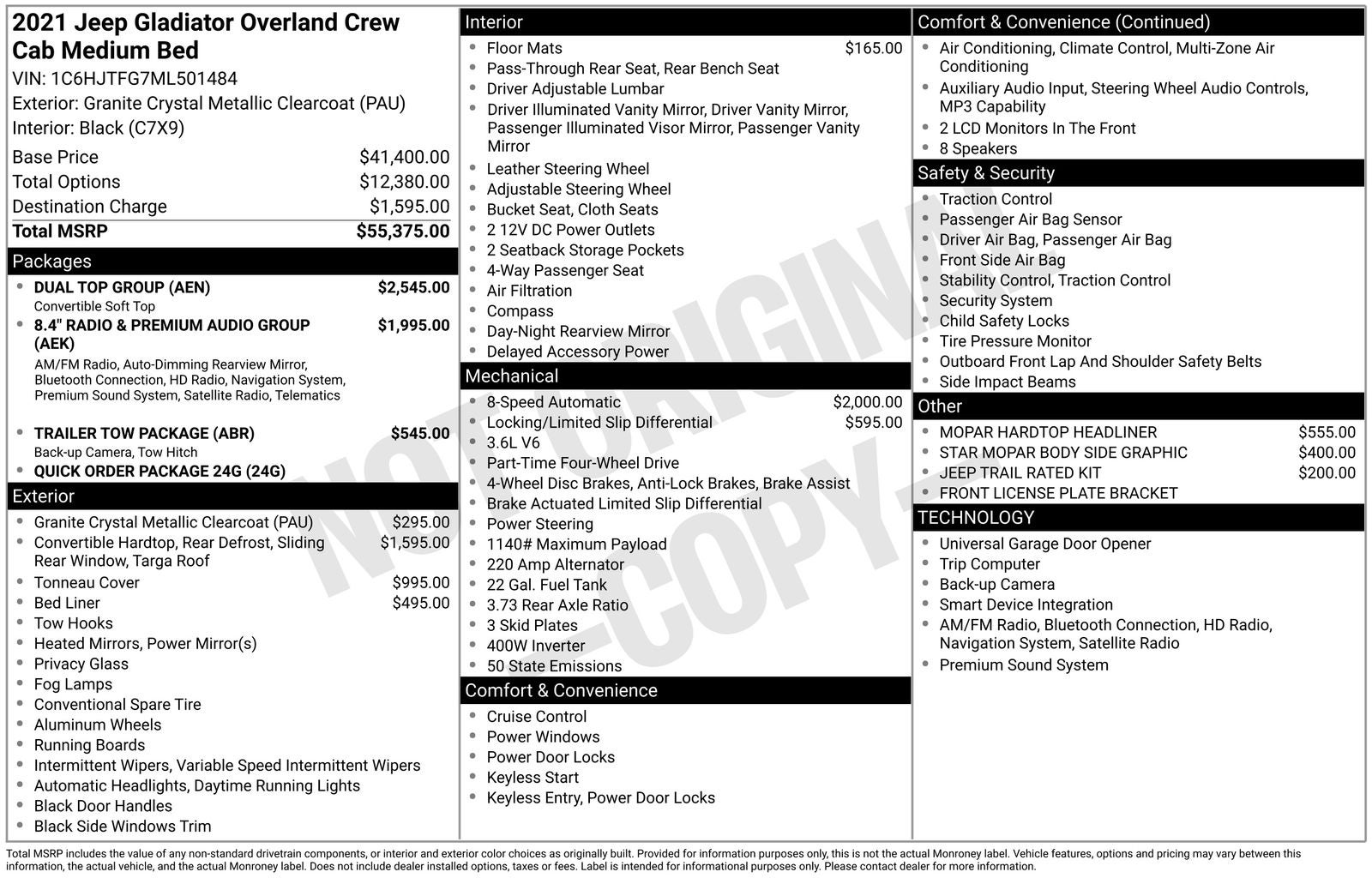 2021 Jeep Gladiator Overland