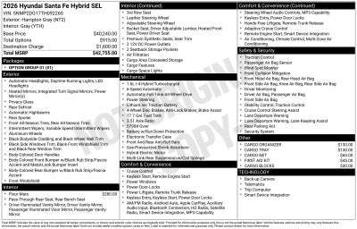 2026 Hyundai Santa Fe Hybrid SEL
