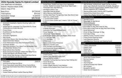 2026 Hyundai Santa Fe Hybrid Limited
