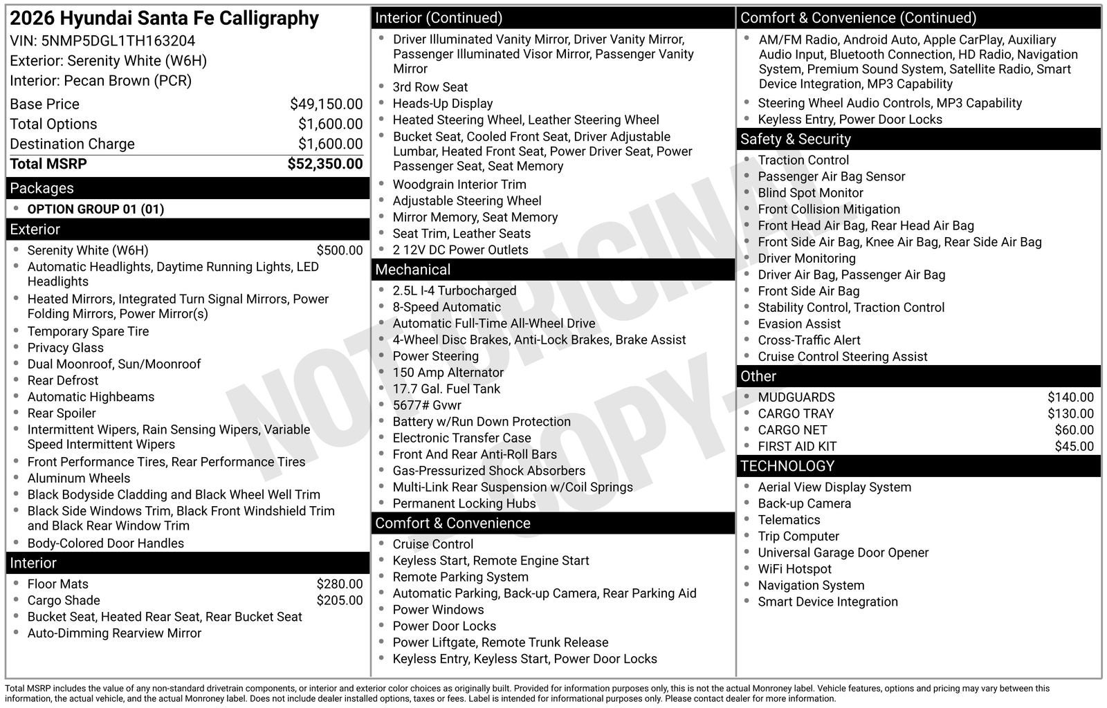 2026 Hyundai Santa Fe Calligraphy