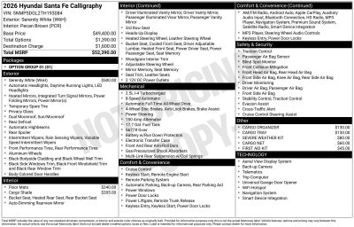 2026 Hyundai Santa Fe Calligraphy