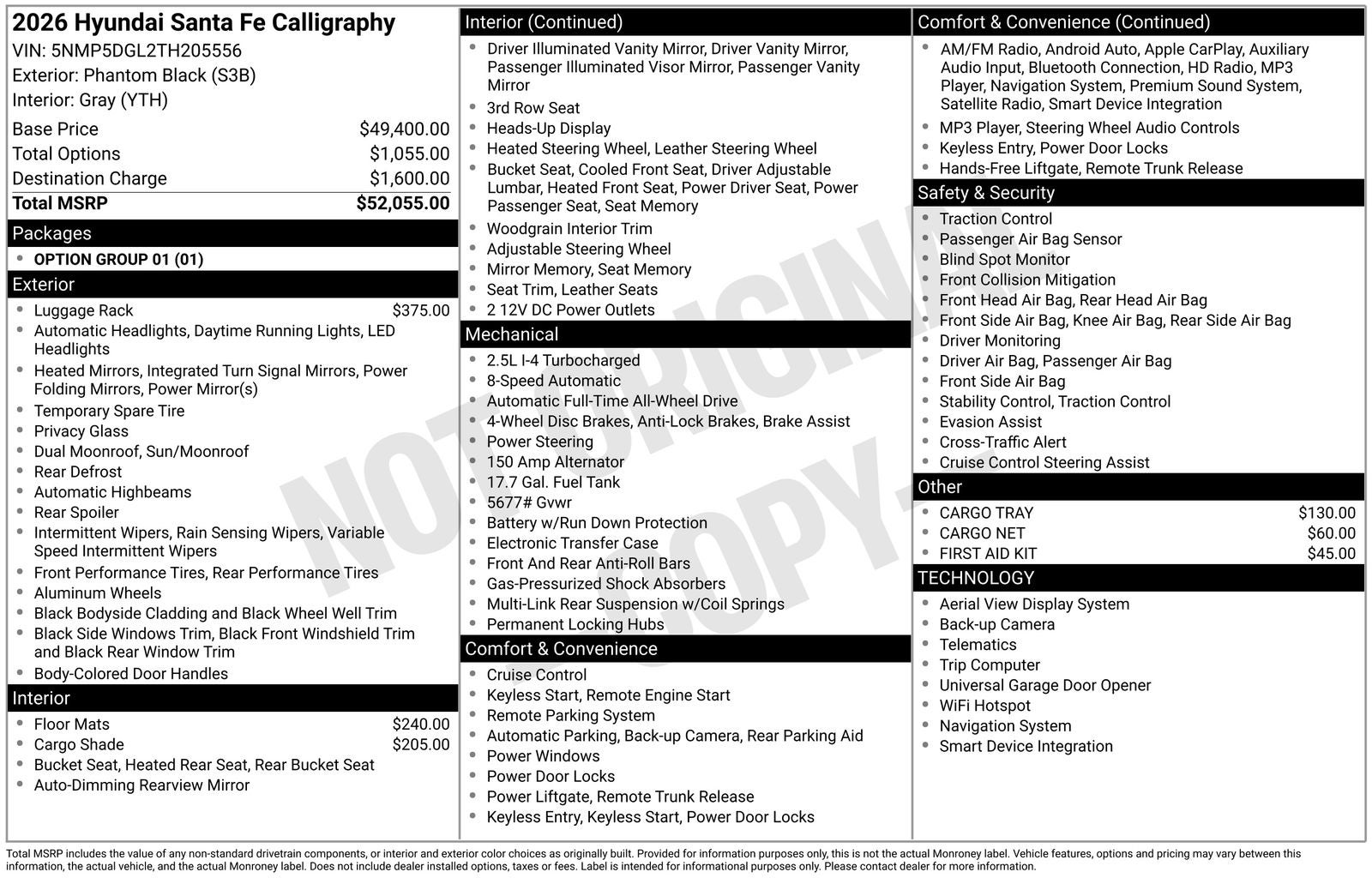 2026 Hyundai Santa Fe Calligraphy