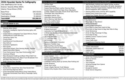 2026 Hyundai Santa Fe Calligraphy