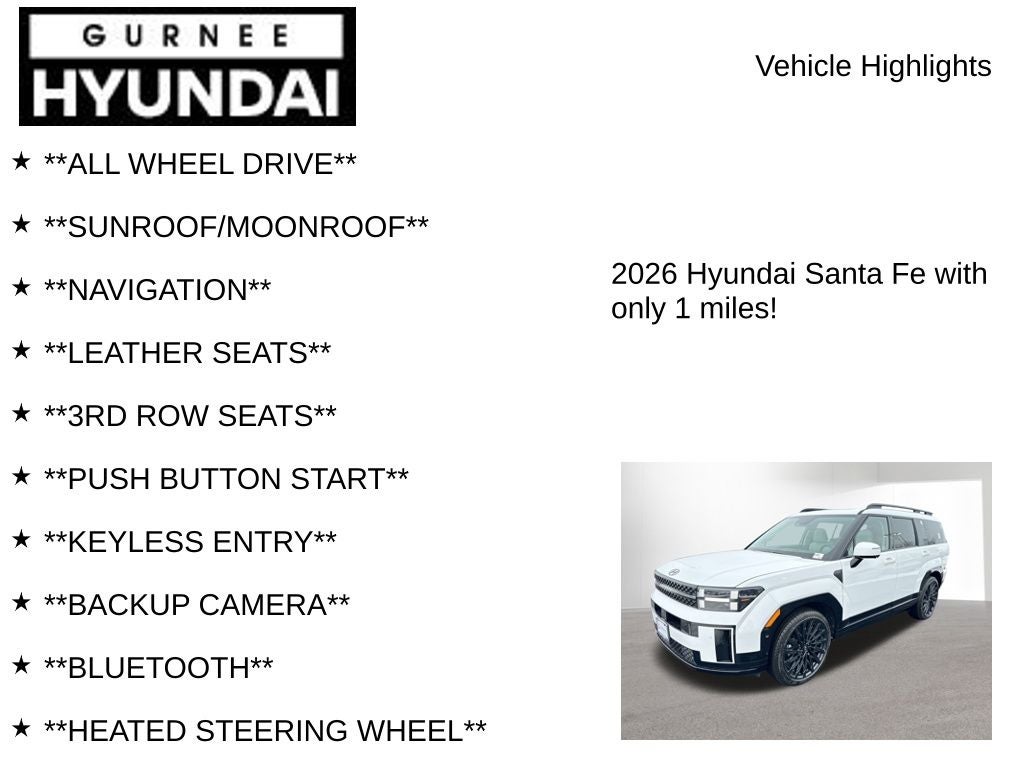 2026 Hyundai Santa Fe Calligraphy