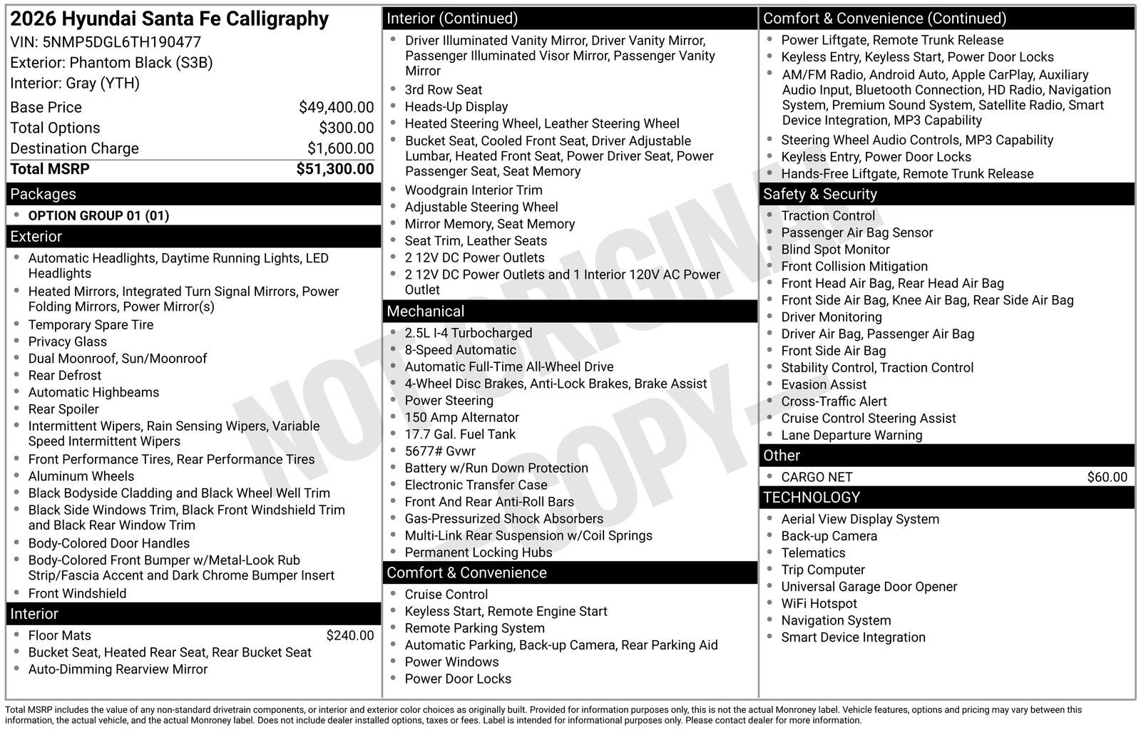 2026 Hyundai Santa Fe Calligraphy
