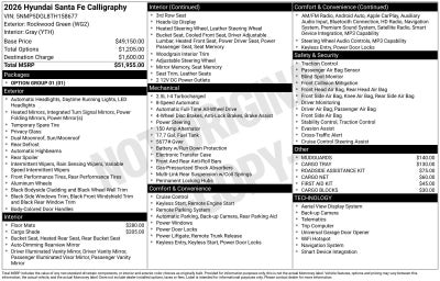 2026 Hyundai Santa Fe Calligraphy