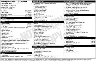 2026 Hyundai Santa Cruz SE