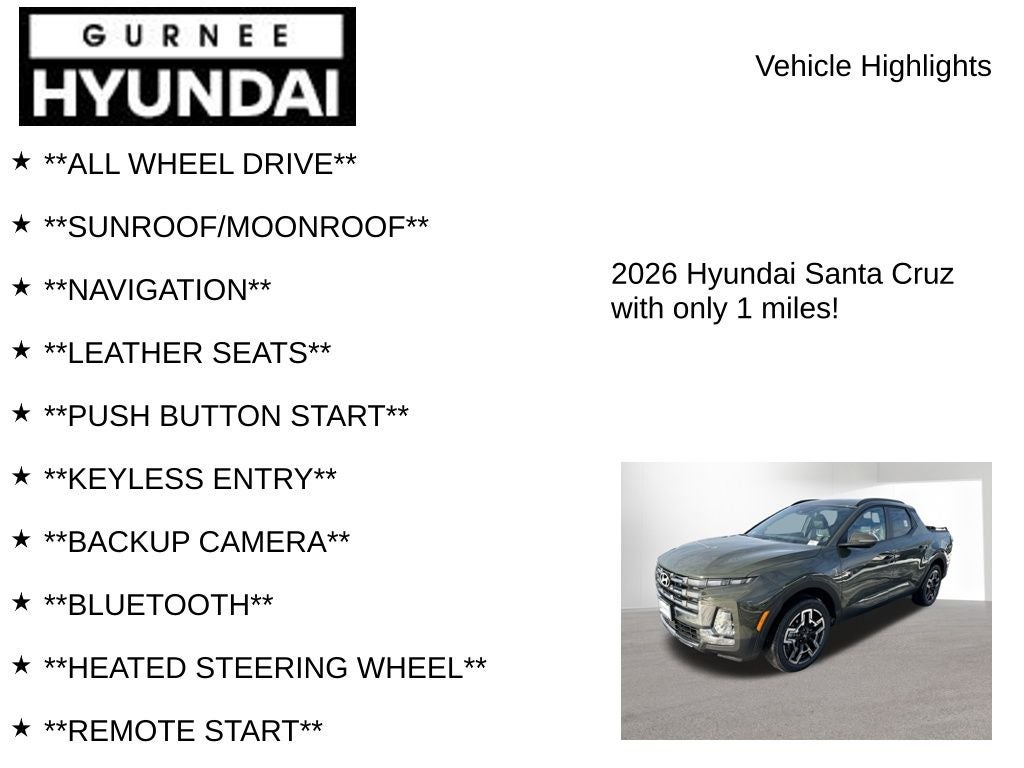 2026 Hyundai Santa Cruz Limited