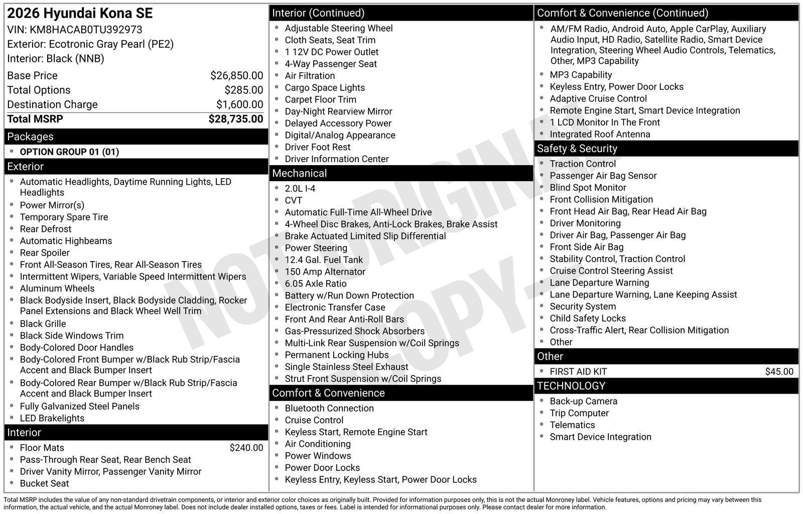 2026 Hyundai Kona SE
