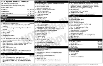 2026 Hyundai Kona SEL Premium