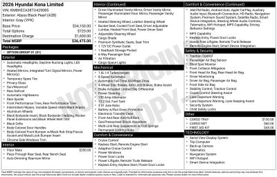 2026 Hyundai Kona Limited