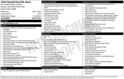 2026 Hyundai Kona SEL Sport