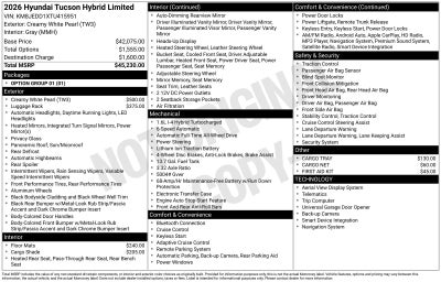 2026 Hyundai Tucson Hybrid Limited