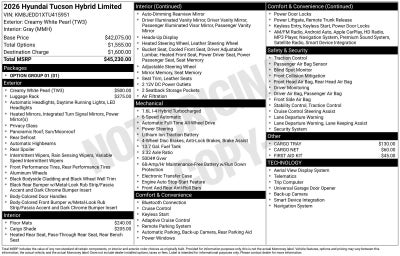2026 Hyundai Tucson Hybrid Limited