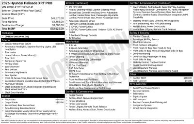 2026 Hyundai Palisade XRT Pro