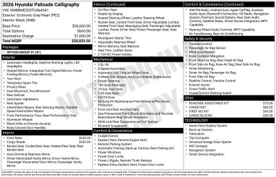 2026 Hyundai Palisade Calligraphy