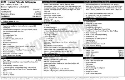 2026 Hyundai Palisade Calligraphy
