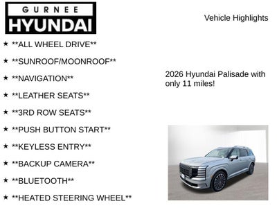 2026 Hyundai Palisade Calligraphy