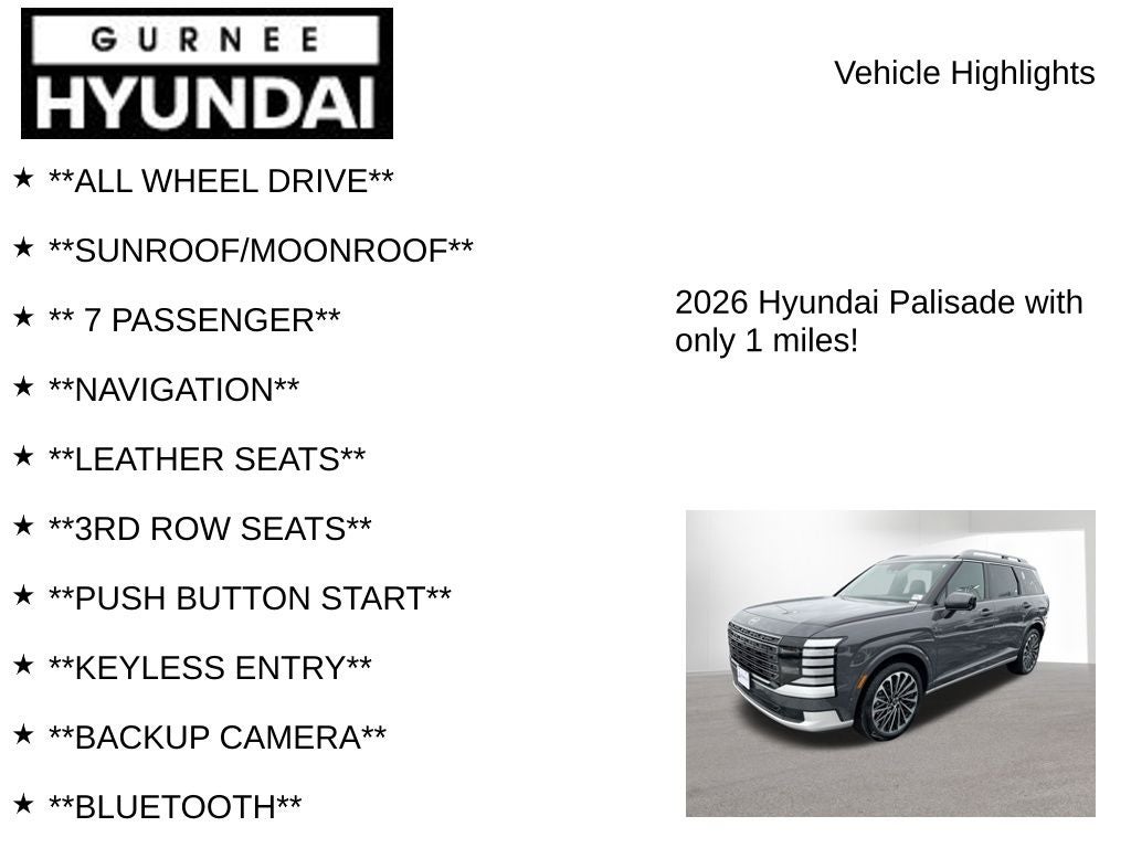 2026 Hyundai Palisade Calligraphy