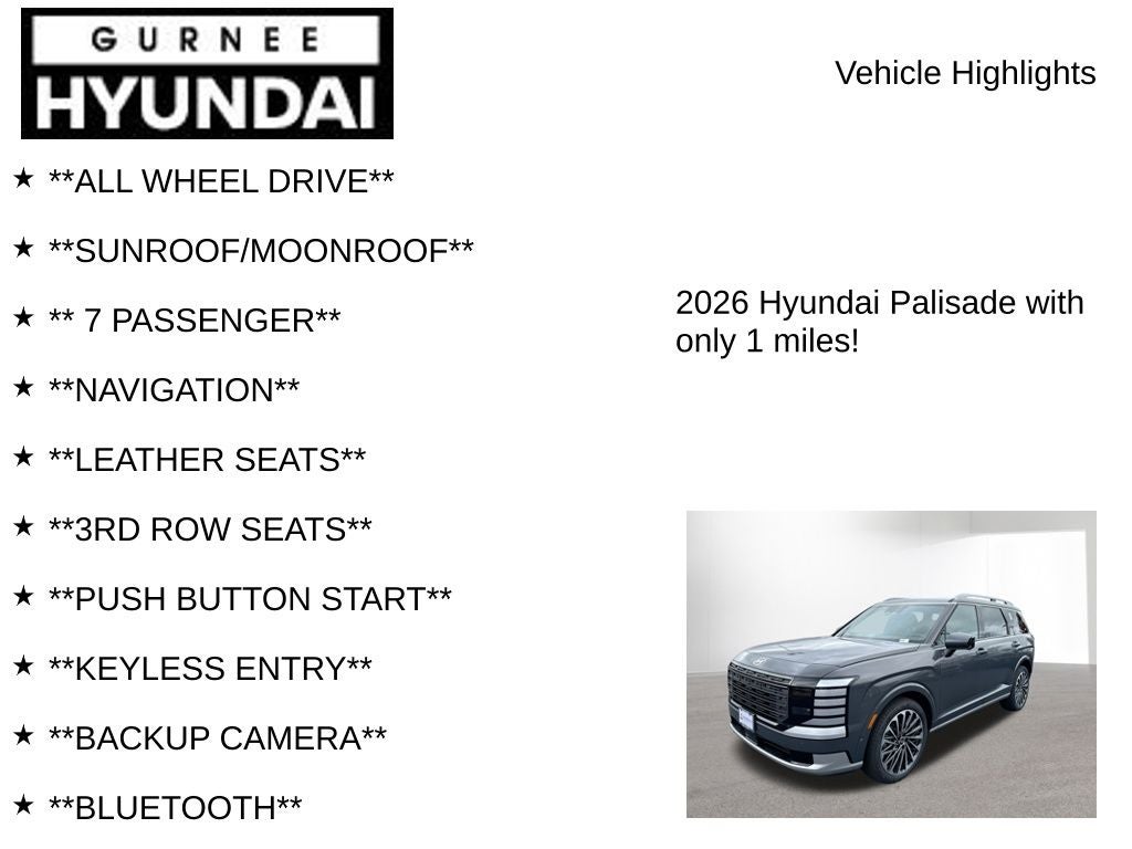 2026 Hyundai Palisade Calligraphy