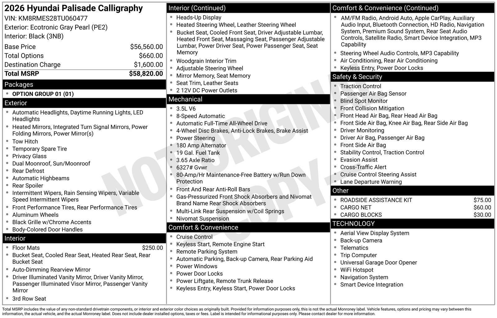 2026 Hyundai Palisade Calligraphy