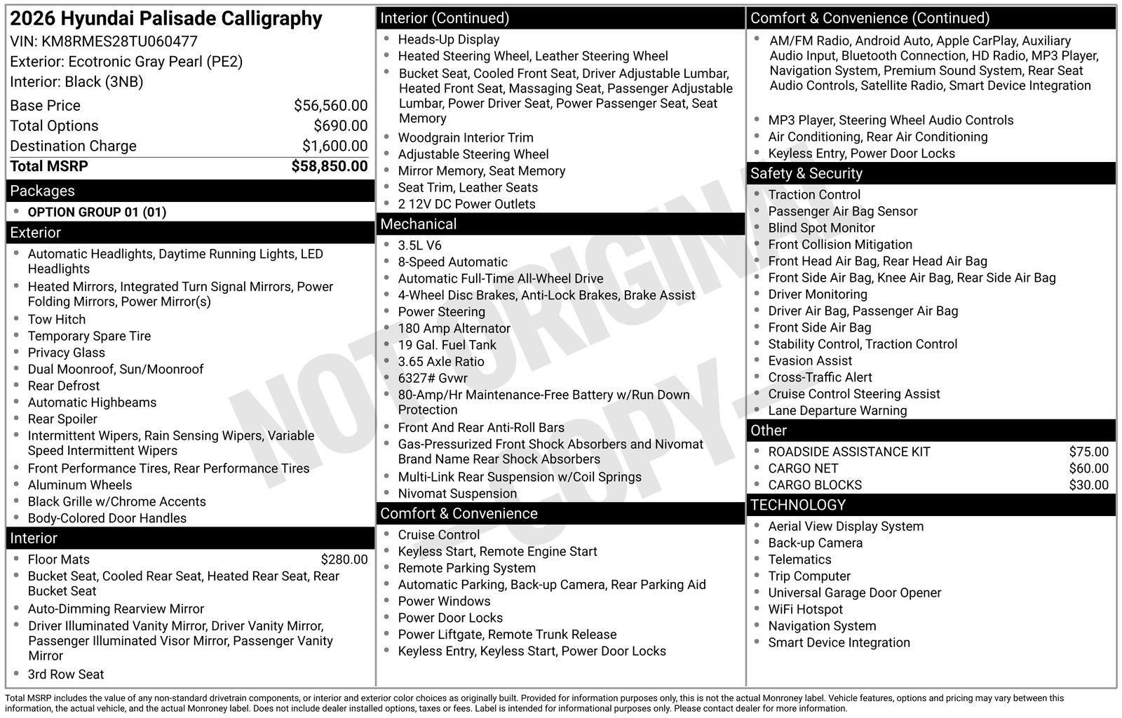 2026 Hyundai Palisade Calligraphy