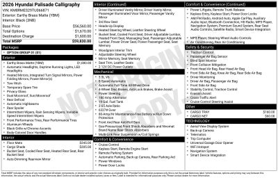 2026 Hyundai Palisade Calligraphy