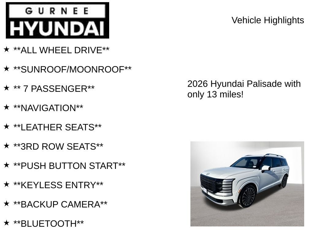 2026 Hyundai Palisade Hybrid Calligraphy