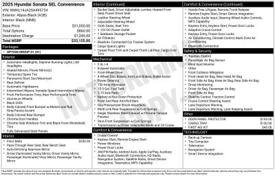 2025 Hyundai Sonata SEL Convenience