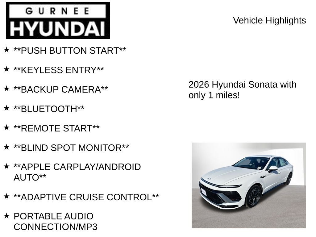 2026 Hyundai Sonata SEL Sport