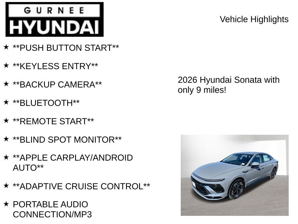 2026 Hyundai Sonata SEL Sport