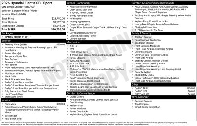 2026 Hyundai Elantra SEL Sport