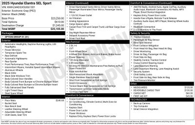 2025 Hyundai Elantra SEL Sport