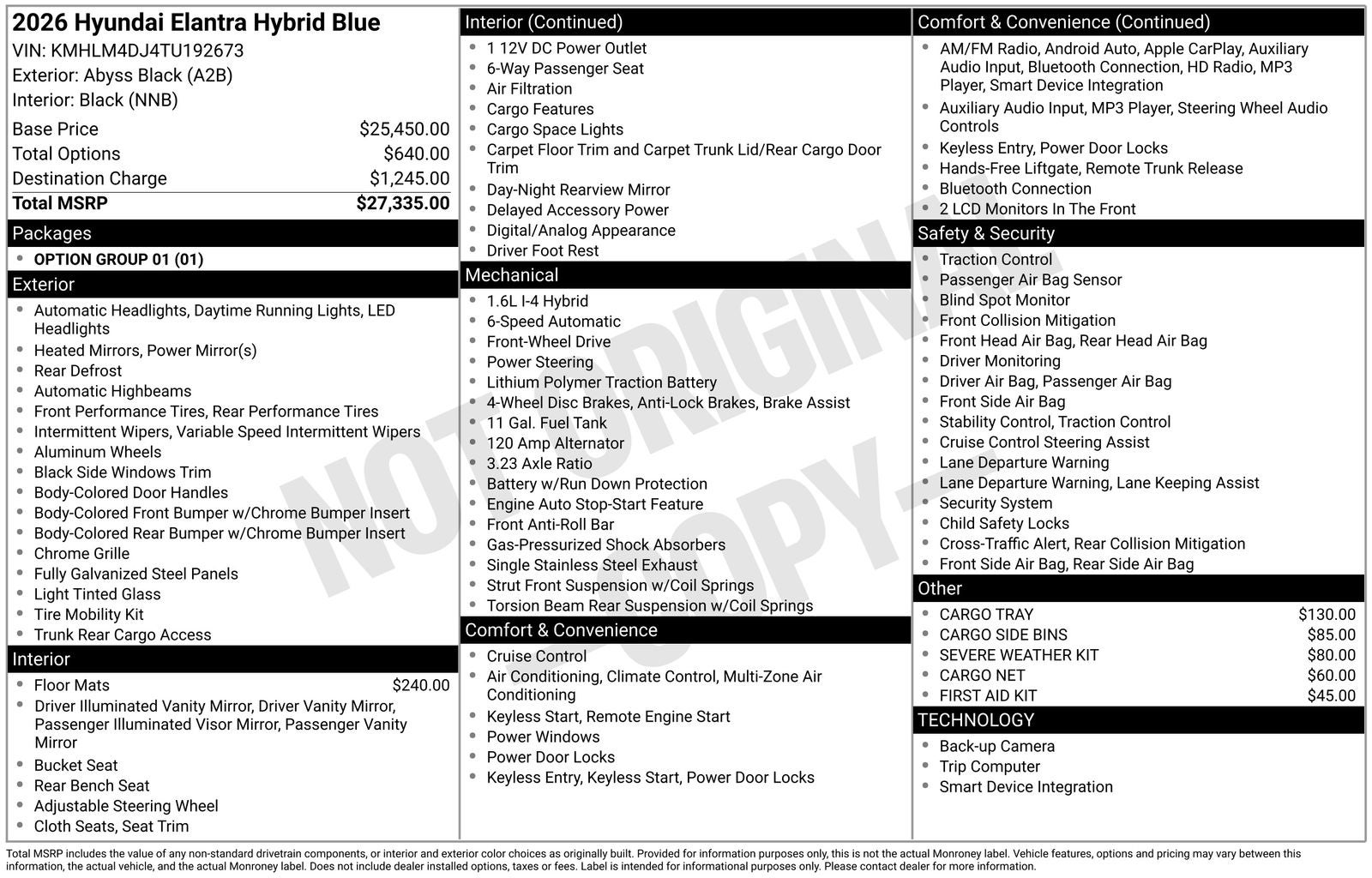2026 Hyundai Elantra Hybrid Blue