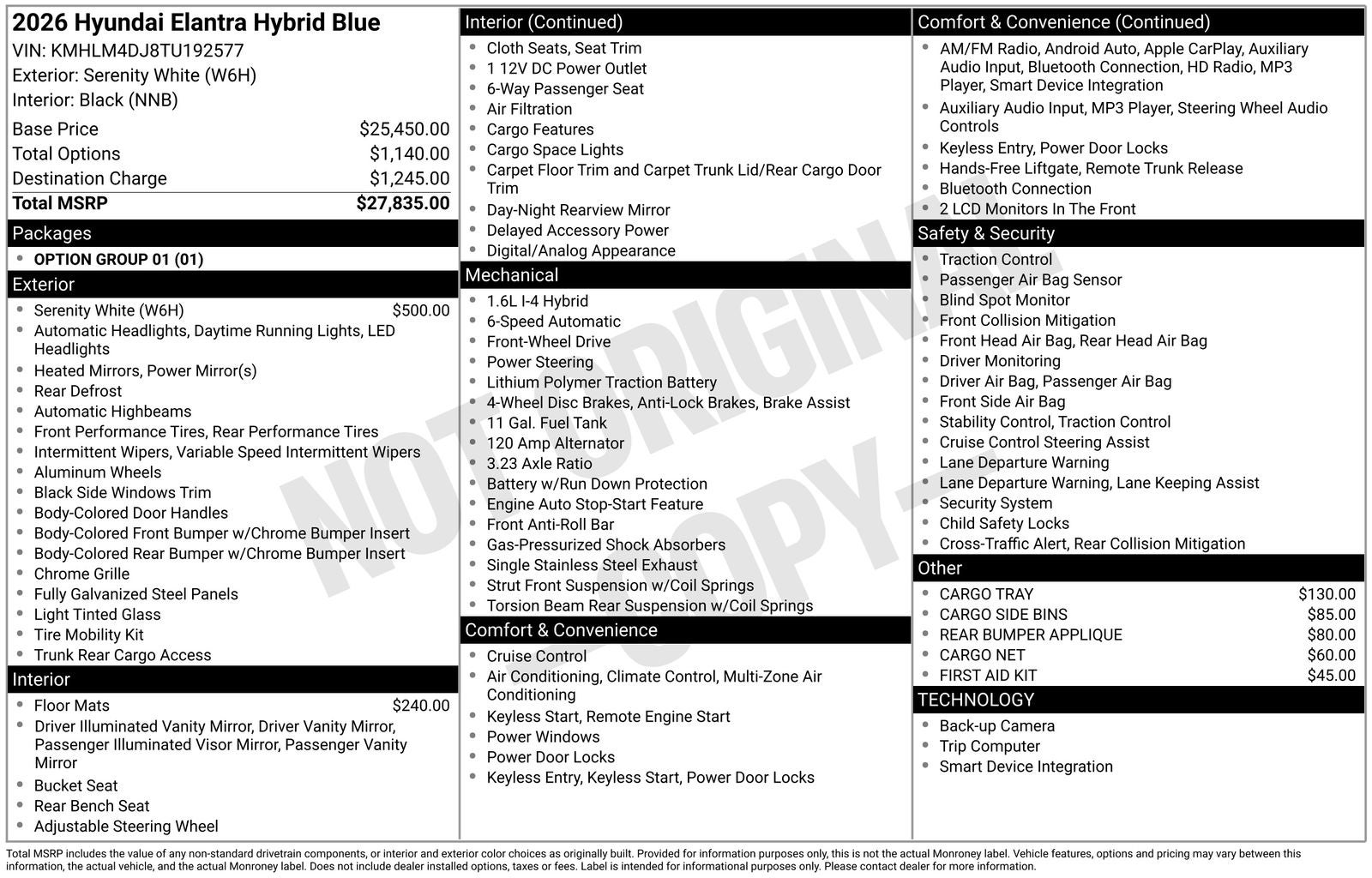 2026 Hyundai Elantra Hybrid Blue