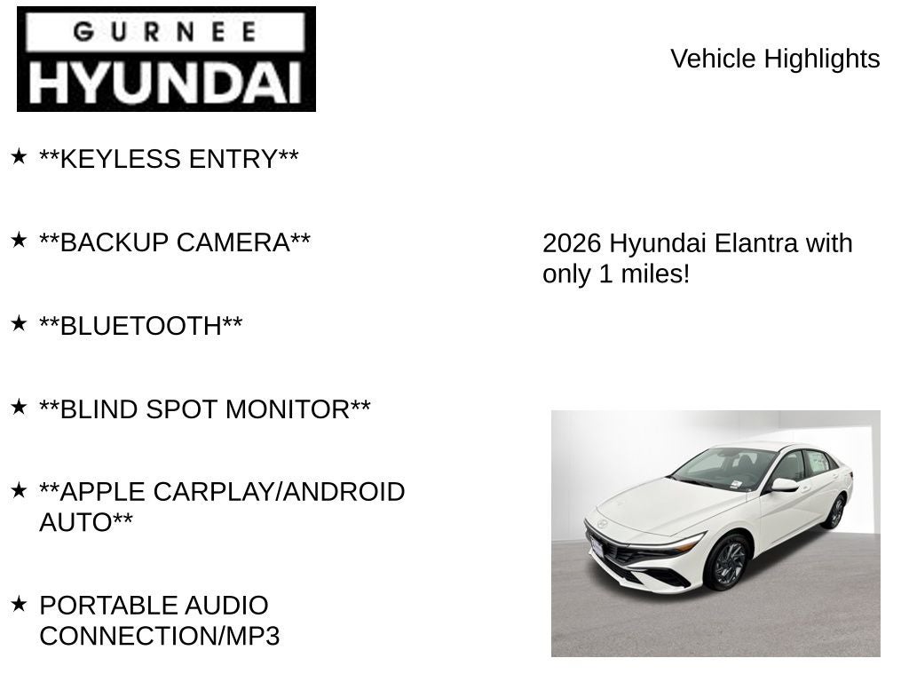 2026 Hyundai Elantra Hybrid Blue