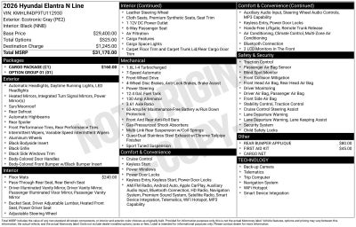 2026 Hyundai Elantra N Line