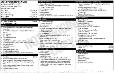 2026 Hyundai Elantra N Line