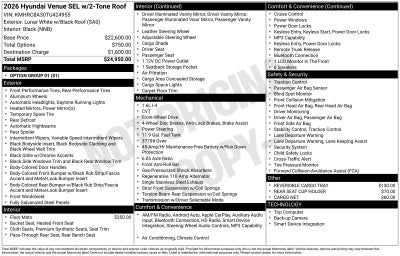 2026 Hyundai Venue SEL
